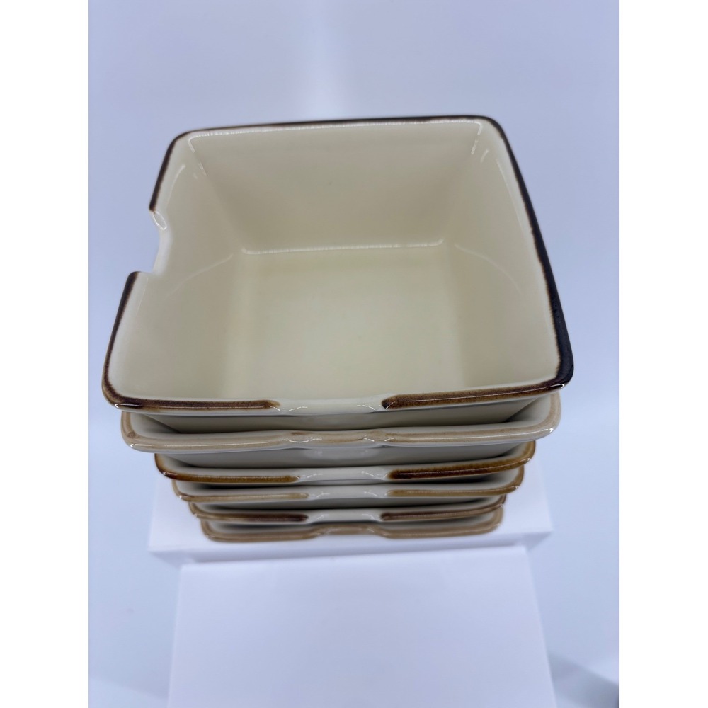 POTTERY BARN Asian Square Putty Noodle Rice Ramen Bowls Set Of 6 Japan - Picture 3 of 7